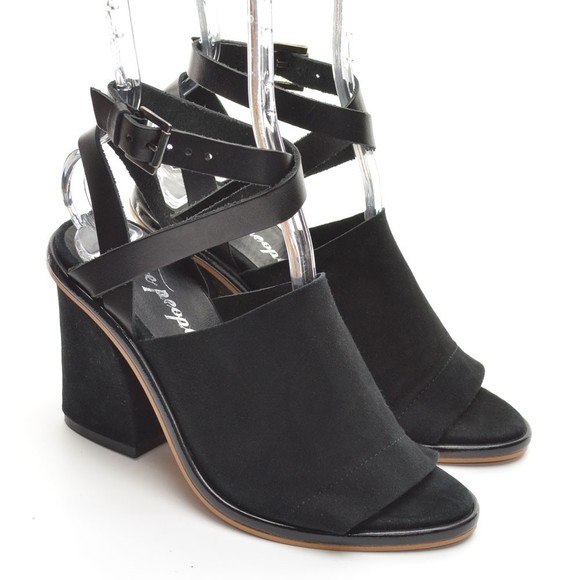 Free People See Ya There Black Suede Strap Sandals 36 - Picture 1 of 7